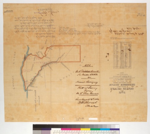 Diseño: Plat of the Rancho Butano, finally confirmed to Manuel Rodriguez : [San Mateo Co., Calif.] / Adopted from form