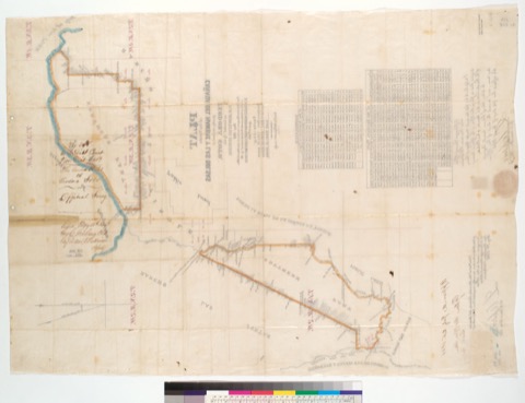 Diseño: Plat of the Rancho Cañada del Hambre y las Bolsas [Calif.] : finally confirmed to Teodora Soto / as located by