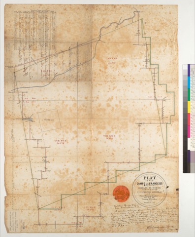 Diseño: Plat of the Rancho Campo de los Franceses, finally confirmed to Charles M. Weber : [San Joaquin Co., Calif.] /