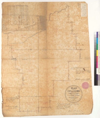 Diseño: Plat of the Rancho Campo de los Franceses, finally confirmed to Charles M. Weber : [San Joaquin Co., Calif.] /