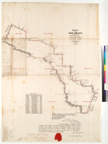Diseño: Plat of the Rancho Carne Humana, finally confirmed to the heirs of Edward Bale : [Napa Co., Calif.] / Surveyed