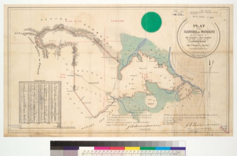 Diseño: Plat of the Rancho de Novato, finally confirmed to the assignees of Bezar Simmons : [Marin Co., Calif.] / Surv