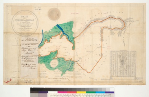 Diseño: Plat of the Rancho de Novato, finally confirmed to the assignees of Bezar Simmons : [Marin Co., Calif.] / Surv