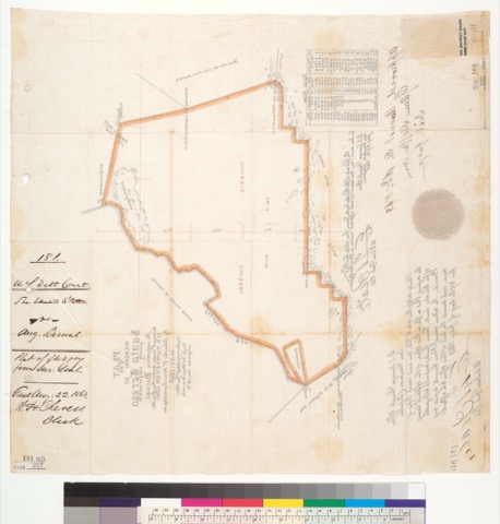 Diseño: Plat of the Rancho de Santa Teresa, finally confirmed to Augustin Bernal : [Santa Clara County, Calif.] / Surv