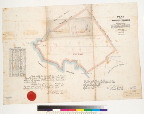 Diseño: Plat of the Rancho El Pescadero [Monterey County, Calif.] : finally confirmed to David Jacks / as located by t