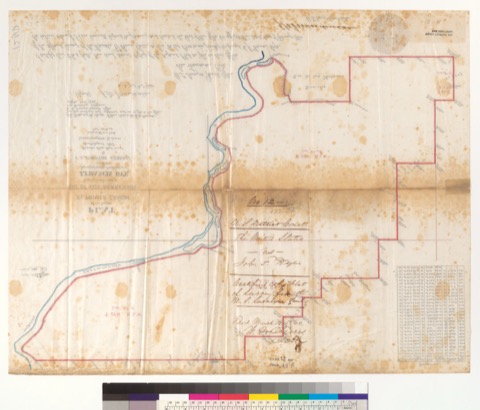 Diseño: Plat of the Rancho El Primer Cañon or Rio de los Berrendos, finally confirmed to J. Francis Dye : [Tehama Co.,