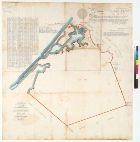 Diseño: Plat of the Rancho La Bolsa Chica [Calif.] : finally confirmed to Joaquin Ruiz / surveyed under instructions f