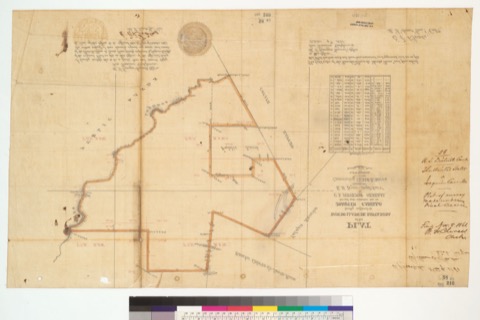 Diseño: Plat of the Rancho Llano de Santa Rosa, finally confirmed to Joaquin Carillo : [Sonoma Co., Calif.] / Surveyed
