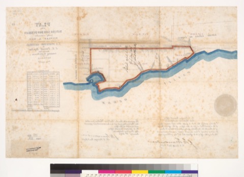 Diseño: Plat of the Rancho Los Dos Pueblos, finally confirmed to Nicolas A. Den : Surveyed under instructions from the