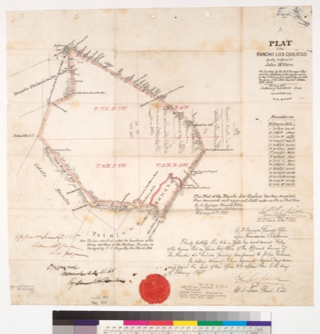 Diseño: Plat of the Rancho Los Guilicos, finally confirmed to John Wilson (sheet 1)