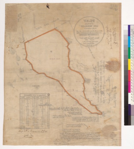 Diseño: Plat of the Rancho Los Nogales [Calif.] : finally confirmed to Maria de Jesus Garcia et al. / surveyed under i