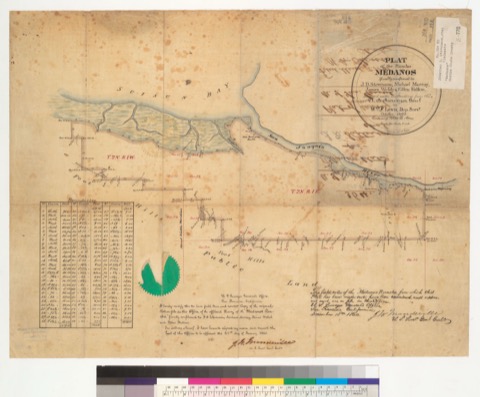 Diseño: Plat of the Rancho Medanos [Calif.] : finally confirmed to J.D. Stevenson, Michael Murray, James Welch & Ellen