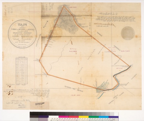 Diseño: Plat of the Rancho Rincon de la Puente del Monte [Calif.] : finally confirmed to Teodocio Gonzales / surveyed 