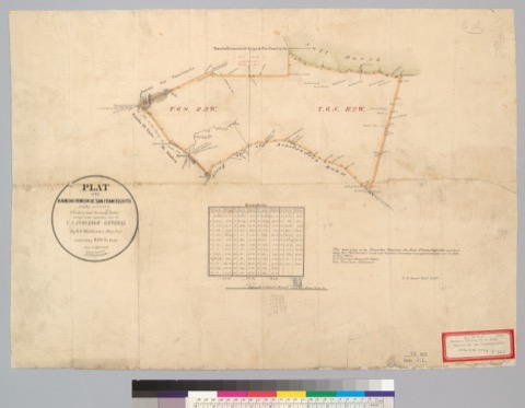 Diseño: Plat of the Rancho Rincon de San Francisquito, finally confirmed to Teodoro and Secundino Robles : [Santa Clar