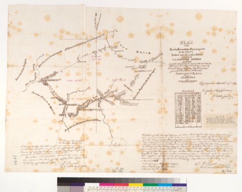 Diseño: Plat of the Rancho Rincon de San Francisquito, finally confirmed to Teodoro and Secundino Robles : [Santa Clar