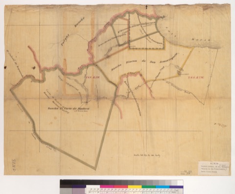 Diseño: Plat of the Rancho Rincon de San Francisquito : Santa Clara Co., Calif. / R.C. Matthewson, maker (sheet 1)