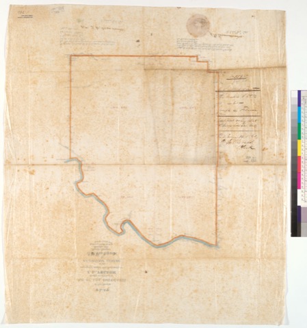 Diseño: Plat of the Rancho Rio de los Americanos, finally confirmed to J.L. Folsom : [Sacramento County, Calif.] ; sur