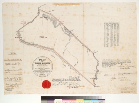 Diseño: Plat of the Rancho San Antonio, finally confirmed to Encarnation Mesa, et al. : [Santa Clara Co., Calif.] / as