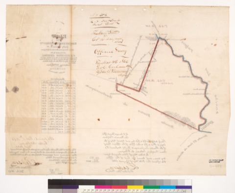 Diseño: Plat of the Rancho San Francisquito, finally confirmed to Maria Concepcion Valencia de Rodriguez : [Santa Clar