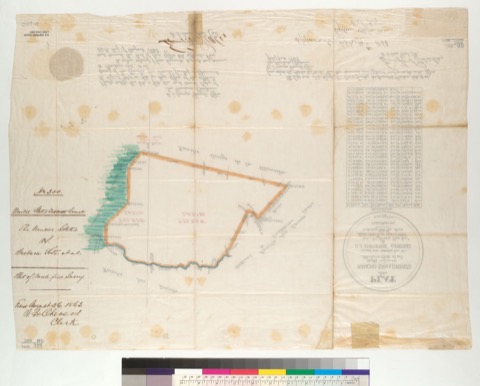 Diseño: Plat of the Rancho San Lorenzo [Calif.] : finally confirmed to Barbara Soto, et al. / surveyed under instructi