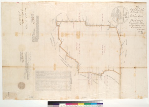 Diseño: Plat of the Rancho San Lorenzo [Calif.] : finally confirmed to Guillermo Castro / surveyed under instructions 