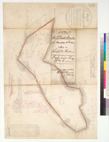 Diseño: Plat of the Rancho Soulajule, finally confirmed to Joshua S. Brackett and others : [Marin Co., Calif.] / Surve