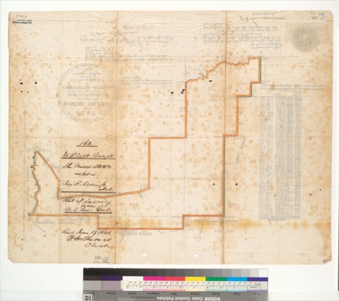 Diseño: Plat of the Rancho Tolenas, finally confirmed to José F. Armijo et al. : [Solano Co., Calif.] / Surveyed under