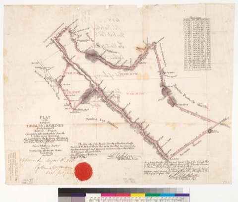 Diseño: Plat of the Rancho Tomales y Baulines, finally confirmed to Bethuel Phelps : [Marin Co., Cal.] / Surveyed unde