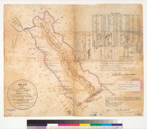 Diseño: Plat of the Rancho Tomales y Baulines, finally confirmed to Rafael Garcia : [Marin Co., Calif.] / Robt. C. Mat