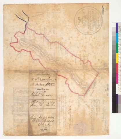 Diseño: Plat of the Rancho Tomales y Baulines, finally confirmed to Rafael Garcia : [Marin Co., Calif.] / Robt. C. Mat