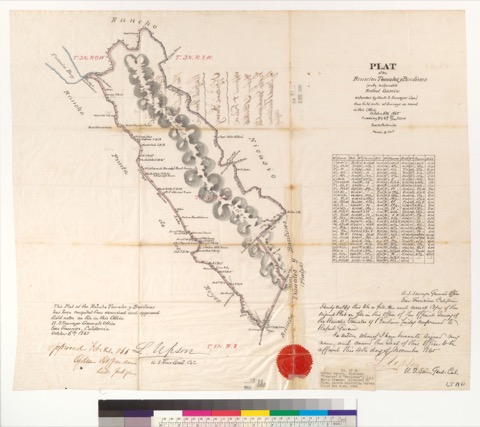 Diseño: Plat of the Rancho Tomales y Baulines, finally confirmed to Rafael Garcia : [Marin Co., Cal.] / as located by 