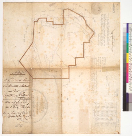 Diseño: Plat of the Rancho Valle de San José [Alameda County, Calif.] : finally confirmed to Antonio Suñol, Juan Berna