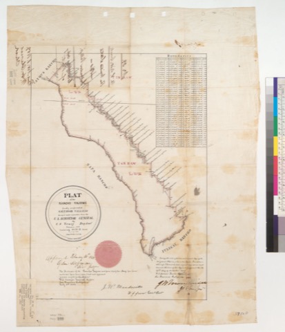 Diseño: Plat of the Rancho Yajome, finally confirmed to Salvador Vallejo : [Napa Co., Calif.] / Surveyed under instruc