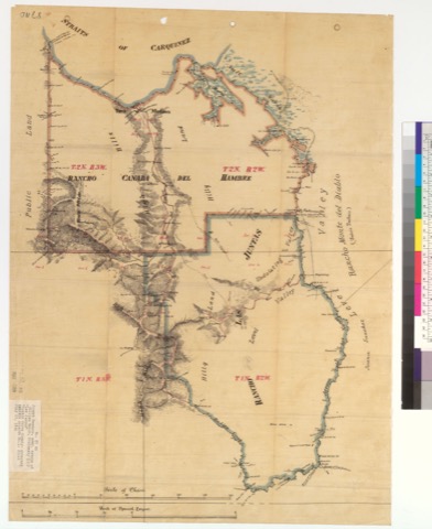 Diseño: Plat of the Ranchos Las Juntas and Cañada del Hambre y las Bolsas :$Calif. (sheet 1)