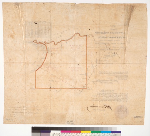Diseño: Plat of the Rinconada del Arroyo de San Francisquito, finally confirmed to the heirs of Maria Antonia Mesa : [