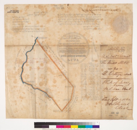 Diseño: Plat of the San Ysidro Rancho, finally confirmed to Quintin Ortega et al. : [Santa Clara Co., Calif.] / Survey