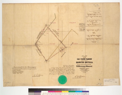 Diseño: Plat of the San Ysidro Rancho, finally confirmed to Quintin Ortega : [Santa Clara Co., Calif.] / Surveyed unde