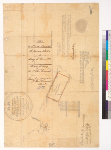 Diseño: Plat of the two tracts of land in Santa Clara County, finally confirmed to Mary S. Bennett : [Calif.] / Survey