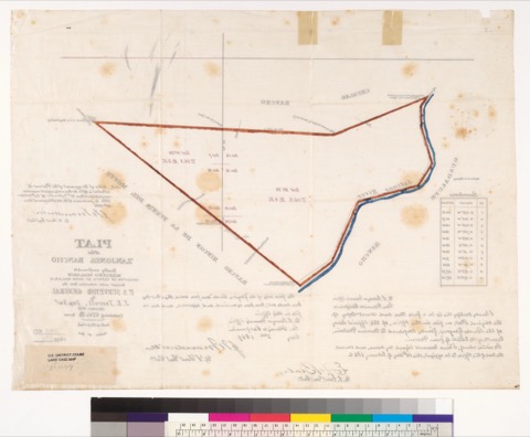 Diseño: Plat of the Zanjones Rancho [Calif.] : finally confirmed to Mariano Malarin, executor of estate of Juan Malari