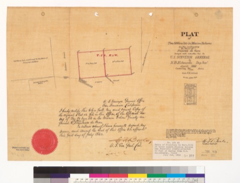 Diseño: Plat of two 50 vara lots in Mission Dolores, finally confirmed to the heirs of Francisco de Haro : [San Franci