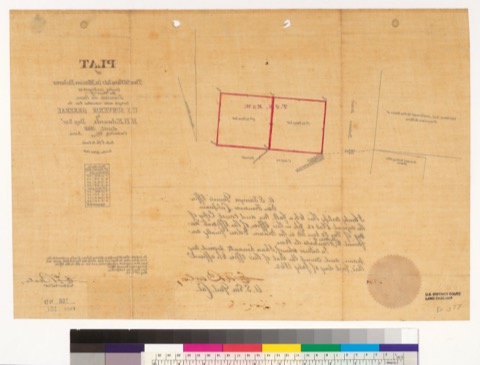 Diseño: Plat of two 50 vara lots in Mission Dolores, finally confirmed to the heirs of Francisco de Haro : [San Franci