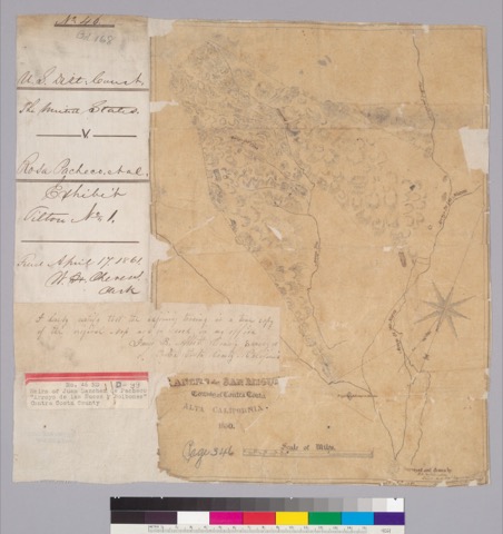Diseño: Rancho de San Miguel, county of Contra Costa, Alta California, 1850 : [i.e., Arroyo de las Nueces y Bolbones] 