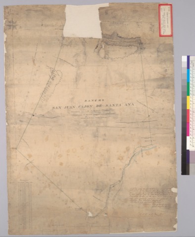 Diseño: Rancho San Juan Cajon de Santa Ana : situate in Los Angeles County, Cal. ... claimed by Dn. Juan Pacifico Ondi