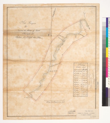 Diseño: Six leagues or 26,041.62 acres of land : surveyed for Robert B. Neligh / [M.B. Lewis (sheet 1)