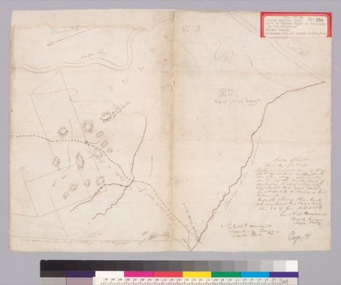Diseño: Sketch of part of Rancho Entre Napa : Napa Co., Calif.] / by E.A. d'Hemecourt