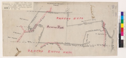 Diseño: Sketch of the Parsons Tract, in the vicinity of Rancho Napa and Rancho Entre Napa : Napa County, Calif. / Surv