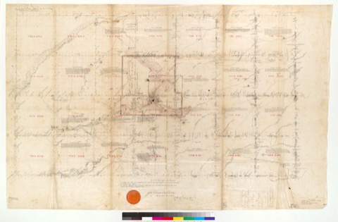 Diseño: Survey and descriptions of the townships along the Mokelumne River, Calif., in the vicinity of Rancho Arroyo S