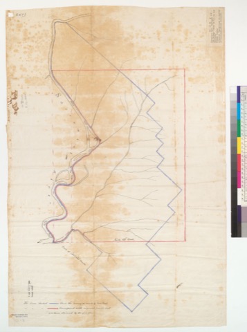 Diseño: Survey of Rancho el Primer Cañon or Rio de los Berrendos : Tehama Co., Calif. / O.P. Sutter?, Deputy Surveyor
