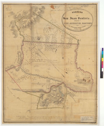 Diseño: Terreno de San Juan Bautista concedido a Don Augustin Narvaes por El Gobernador Micheltoreno : [Santa Clara Co