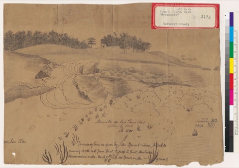 Diseño: Topographical sketch of Point Cyress, shewing the boundary line of the Rancho de Armenta, or Point Pinos Ranch